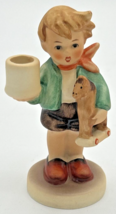 Vintage Goebel Humme German 777 Figurine Boy &amp; Toy Horse Candle Holder SKU PB206 - £31.96 GBP