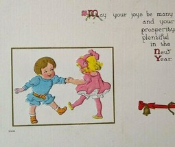 New Years Postcard Embossed Children Bergman 1912 Series 7006 Vintage Or... - £5.97 GBP
