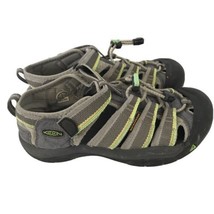 KEEN Youth Sandals Gray Green NEWPORT H2 Hiking Waterproof Slip On Kids Shoes 3 - £10.75 GBP