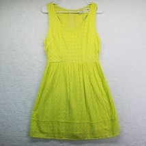 American Eagle Outfitters Eyelet Cutout Dress Size 10 Chartreuse Lined Z... - £14.23 GBP