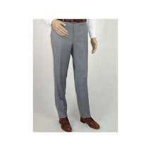 Mens Mantoni Flat Front Pants All  Wool Super 140's Classic Fit 46306-2 Gray image 4