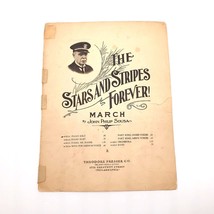 Vintage Sheet Music 1930 Stars And Stripes Forever March Sousa Military Piano - £11.05 GBP