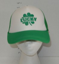 Lucky Hat Cap Snapback Green White Four Leaf Clover Shamrock Irish - $14.80