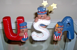 Patriotic USA Bears USA Eddie Walker Midwest Cannon Falls 4th of July Signed - $34.99