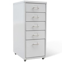 File Cabinet with 5 Drawers Grey 68.5 cm Steel - £84.40 GBP