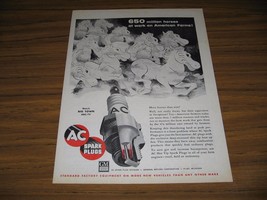 1955 Print Ad AC Spark Plugs 650 Million Horses at Work on American Farms - £8.24 GBP