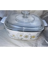 Corning Ware 8.25 x 8.2&quot; 2 qt  Casserole Floral  Bouquet Yellow Daisy Re... - €32,08 EUR