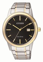NEW CITIZEN AW1238-59E Eco-Drive Two-Tone Stainless Steel Black Dial Sport Watch - £117.75 GBP