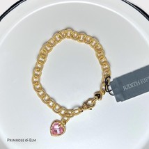 Judith Ripka 14k Over Sterling "Fontaine" Single HeartCharm Bracelet PinkCZ NWT - $125.00