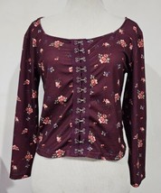 &quot;J For Justify&quot; Stretchy Women&#39;s Floral Longsleeve Top Size L - £10.07 GBP