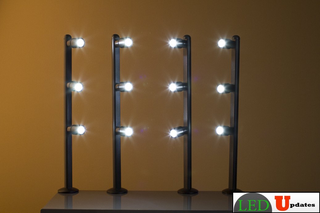 4 showcase display black LED spot light pole style FY-53 set with UL listed 1... - $173.24