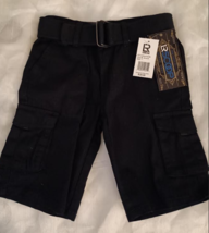 lR Scoop - Boys Black Shorts Front/Side &amp; Back Pockets with Belt - Boys ... - $8.99