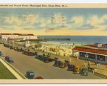 Boardwalk and Beach Front Municipal Pier Postcard Cape May New Jersey 1947 - $11.88