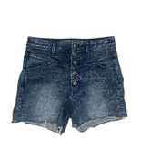American Eagle Denim Shorts Super Stretch High Rise Button Front Acid Wa... - $19.79