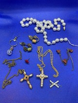 Group of Mixed Jewelry for Crafts or DIY Projects Repurpose - £3.04 GBP