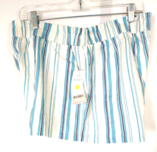New with Tags Paperbag Shorts Just BE Womens Size Large Blue White Black Striped - £12.82 GBP