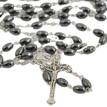 Hematite Rosary Beads Prayer Knot with Crucifix and Holy Soil Jerusalem ... - £11.21 GBP