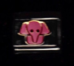 Elephant Close Up Pink Wholesale Italian Charm Stainless Steel 9MM - £11.94 GBP