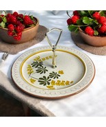 MCM Tidbit Tray Stangl Golden Blossom Hand Painted Floral Yellow Green B... - $28.05