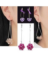 1 Pair ClipOn Dangle Earrings Options To Select:Rose,Purple Grape,Hearts... - £3.07 GBP+