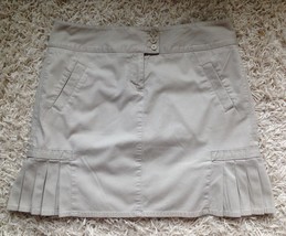 M 10 Khaki Tan Ann Taylor Loft 98% Cotton School Girl Short Skirt Womens Beige - £4.77 GBP