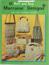 12 Belt And Bag Macrame Designs Booklet H-194 Craft Course Knot Reference - $6.99