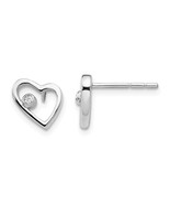 Sterling Silver White Ice .02 Ct Diamond Heart Earrings - $157.95 CAD