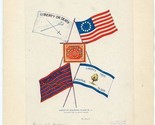 Group of Colonial Flags No 2 Print Addie G Weaver 1898  - $17.82