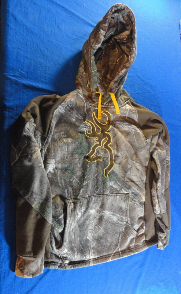 BROWNING MEN&#39;S REAL TREE XTRA BRANCH HUNTING CAMO PULLOVER HOODIE SWEATER M - $22.96