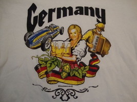 Germany Europe Tourist Souvenir Drinking Beer Music Racing White T Shirt Size M - £13.64 GBP