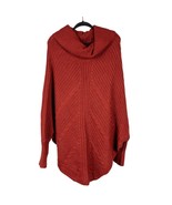 Charlotte Russe Poncho Sleeves Sweater XL Womens Burnt Orange Long Acryl... - £23.68 GBP