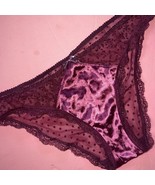 Victoria&#39;s Secret S PANTY cheekini Kir Burgundy Velvet velour POLKA DOT ... - $40.60 CAD