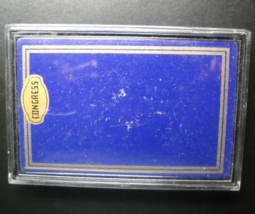 Congress Playing Cards Dark Blue and Gold Sealed Deck in Transparent Lid Box - £6.42 GBP
