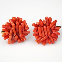 Matched Pair of Coral Screw back Earrings circa 1950 - £57.93 GBP