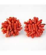 Matched Pair of Coral Screw back Earrings circa 1950 - £57.06 GBP