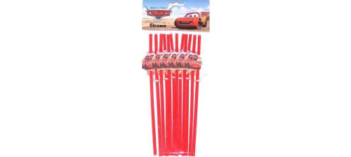 DISNEY CARS LIGHTNING MCQUEEN 18 DRINKING STRAWS. Two Packs  Total 36 Straws! - $10.00