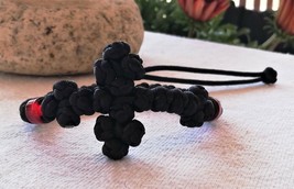 Prayer rope bracelet, Black wrist rosary with Jerusalem cross Mother&#39;s gift - £14.32 GBP