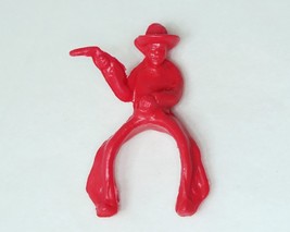 Mounted Cowboy with Pistol Red Figure Vintage 1950s Lido Archer Ajax Wes... - $7.76