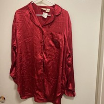 Womens Red Pajama Top Button Up  Bust 44” XL New NWT - $4.99