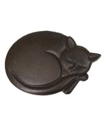 Set Of 3 Cast Iron Sleeping Kitty Cat Garden Stepping Stone Pave Foot Steps - $1,122.86 MXN