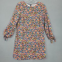 Old Navy Women Dress Size S Blue Preppy Floral Shift Tie 3/4 Sleeves Round Neck - £11.56 GBP