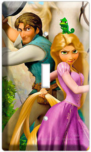 RAPUNZEL FLYNN TANGLED MOVIE SINGLE LIGHT SWITCH PLATE GIRLS BEDROOM WALL ART N