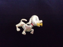Vintage Enameled metal cute Puppy Dog pin brooch - £11.17 GBP