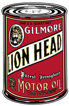 Gilmore Lion Head Oil Can (metal sign) - $60.00