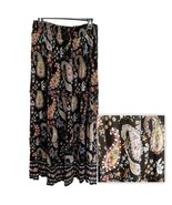 Bila Black Multicolor Paisley Pull On Boho Maxi Skirt Large - $38.00