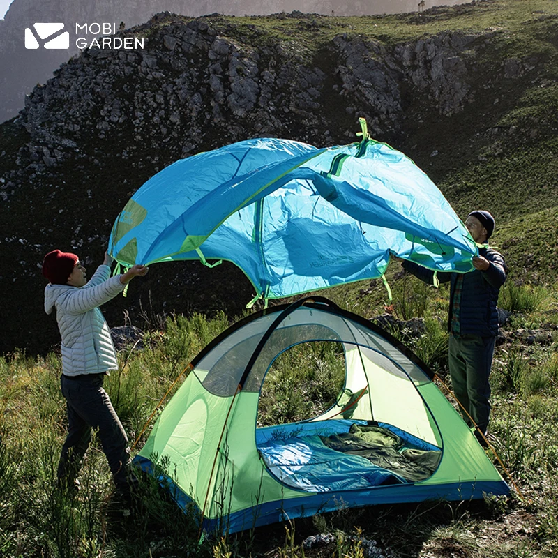 MOBI GARDEN Camping Tent 1-4 Persons Ultralight Rainproof Windproof Tent For - £220.97 GBP