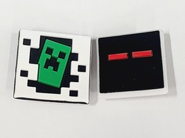 Creeper and Square Face Red Eyes Video Game Theme Shoe Charms Multicolor... - $5.93