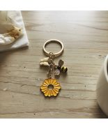Butterfly Bee Sunflower Keychain for Women, Daisy Purse/Bag Charm, Pink ... - $17.56 CAD
