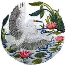 Nature Weaved in Threads, Amazing Birds Kingdom [Snowy Egret Scene] [Custom and  - $21.87