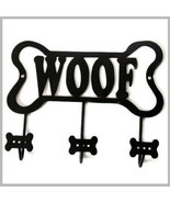 Black Metal Dog Bone Woof Leash Holder Wall Rack Keys (BN-RCK201) - $16.35 CAD